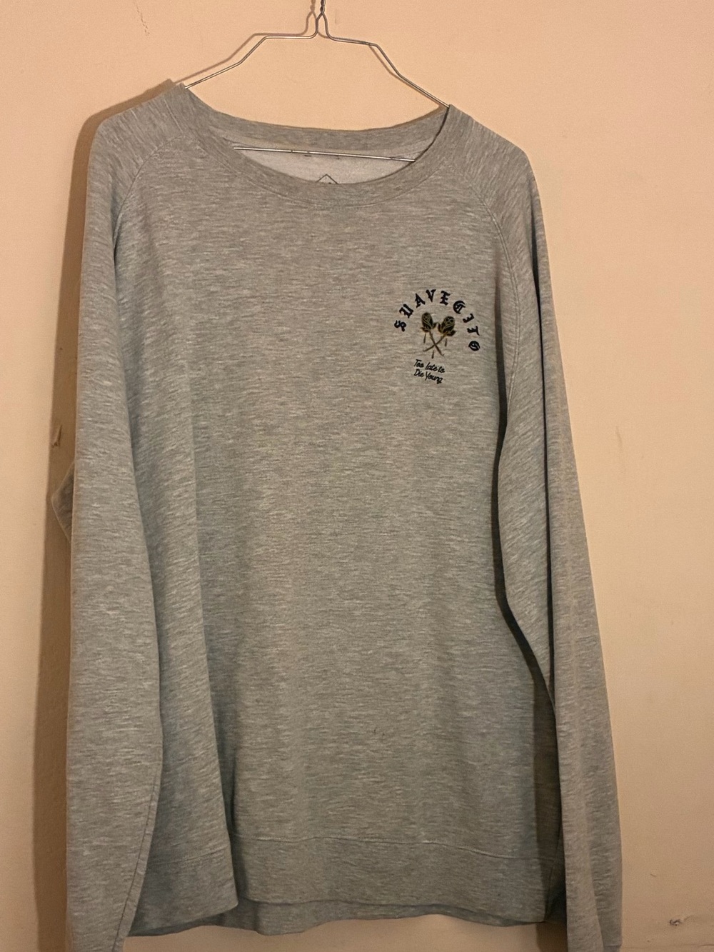 Men's Long-Sleeve Crewneck Tee - Light Gray